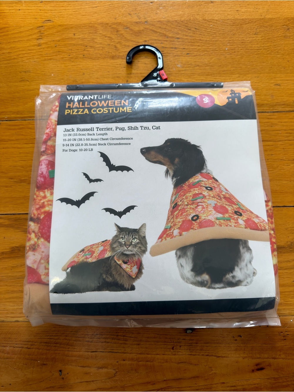 Size S, Pizza Costume for Cats & Small Dogs - Red Pizza Print